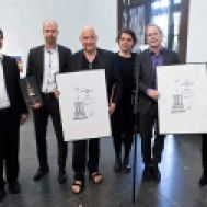 Entrega de Premios Mejor Edificio de Estocolmo 2015. De izquierda: Roger Mogert , Per Vennerström , Gert Wingårdh , Karolina Keyzer, Mikael Åslund, Anna Svensson.