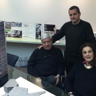 Sara Gramática con sus actuales socios de MGM Arquitectos, Jorge y Lucio Morini.